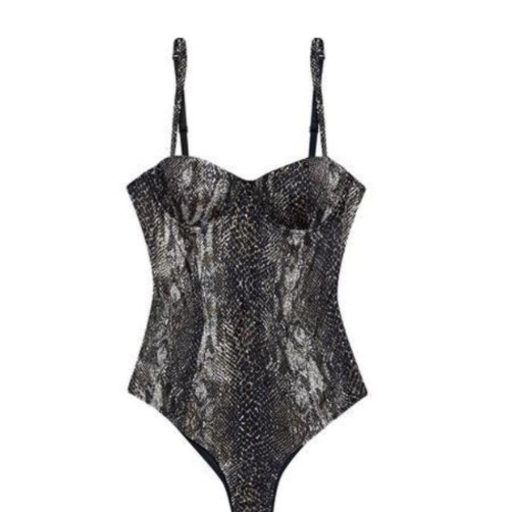 Fleur du mal snake print bodysuit (L)